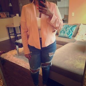 Pink cropped blazer